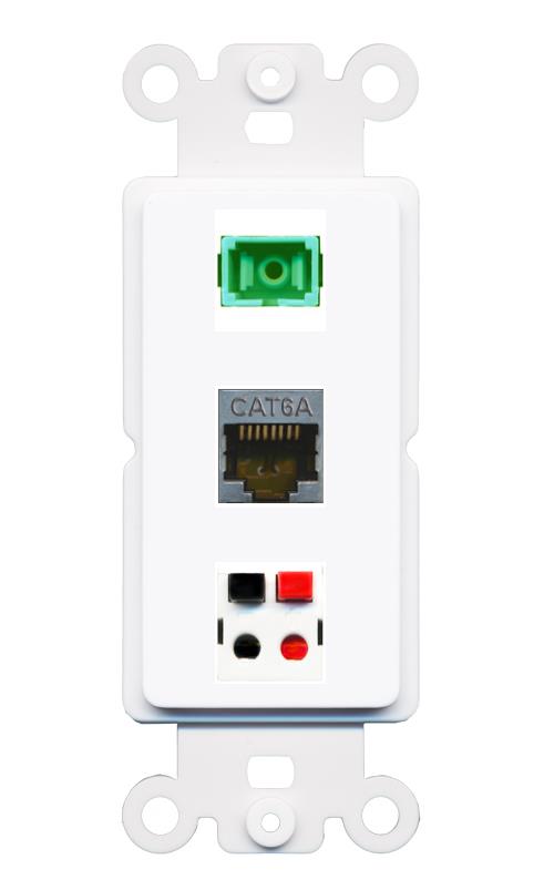 CAT6A SC-APC-SX SPEAKER Wall Plate [White]