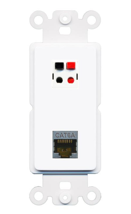 CAT6A SPEAKER Rocker Insert Module Wall Plate [White]