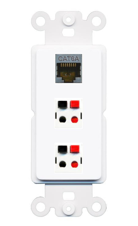 CAT6A 2 SPEAKER Wall Plate [White]