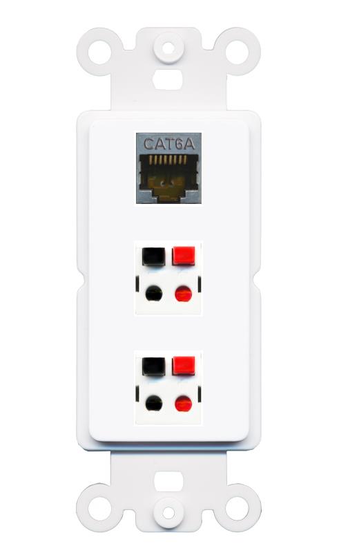 CAT6A 2 SPEAKER Wall Plate [White]