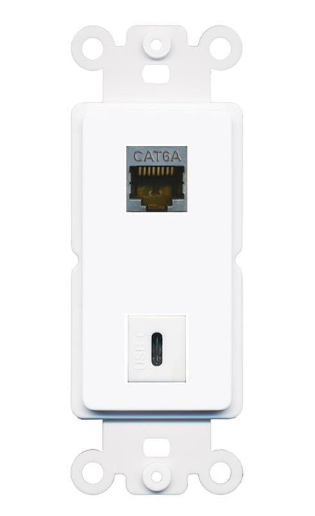 CAT6A USBC Rocker Insert Module Wall Plate [White]