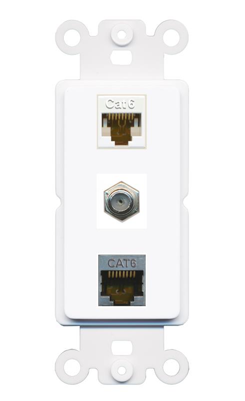 CAT6 CAT6-SHIELDED COAX Wall Plate [White]