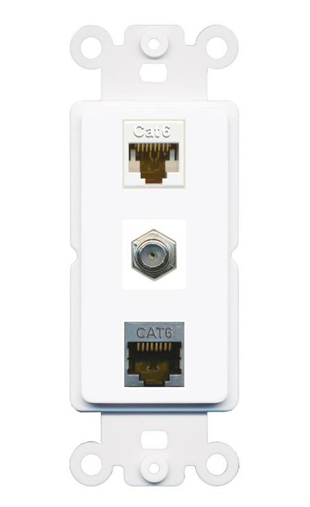 CAT6 CAT6-SHIELDED COAX Wall Plate [White]
