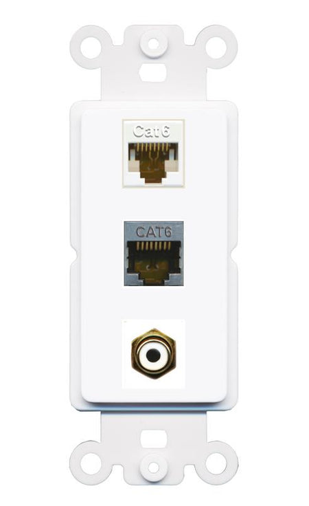 CAT6 CAT6-SHIELDED RCA-WHITE Wall Plate [White]