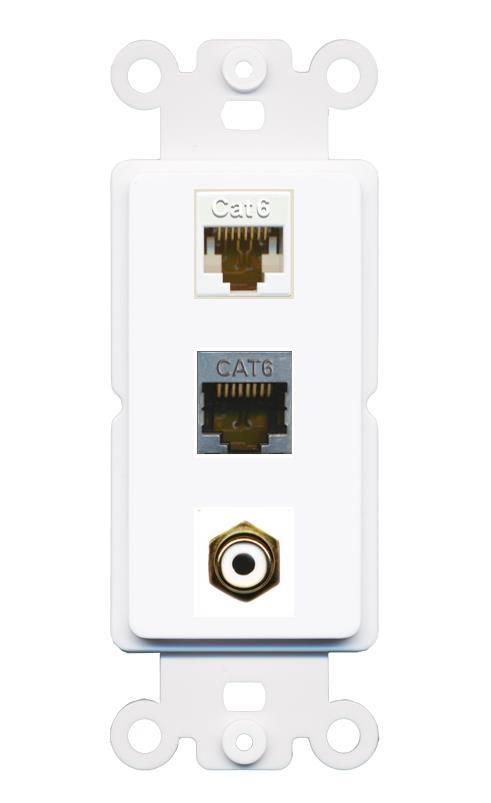 CAT6 CAT6-SHIELDED RCA-WHITE Wall Plate [White]