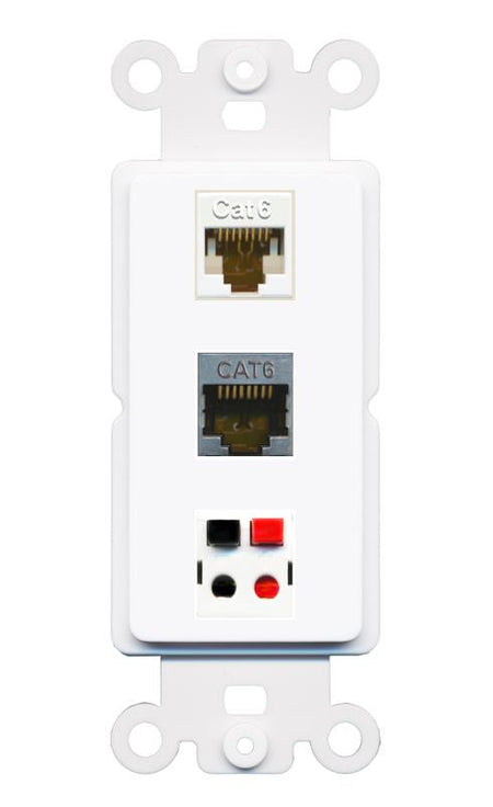 CAT6 CAT6-SHIELDED SPEAKER Wall Plate [White]