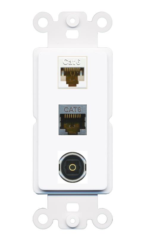 CAT6 CAT6-SHIELDED TOSLINK Wall Plate [White]