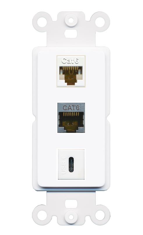 CAT6 CAT6-SHIELDED USBC Wall Plate [White]