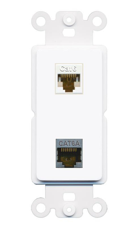 CAT6 CAT6A Rocker Insert Module Wall Plate [White]