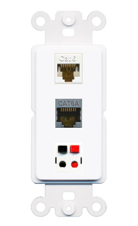 CAT6 CAT6A SPEAKER Wall Plate [White]