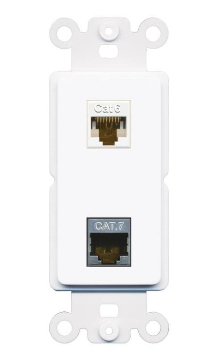 CAT6 CAT7 Rocker Insert Module Wall Plate [White]