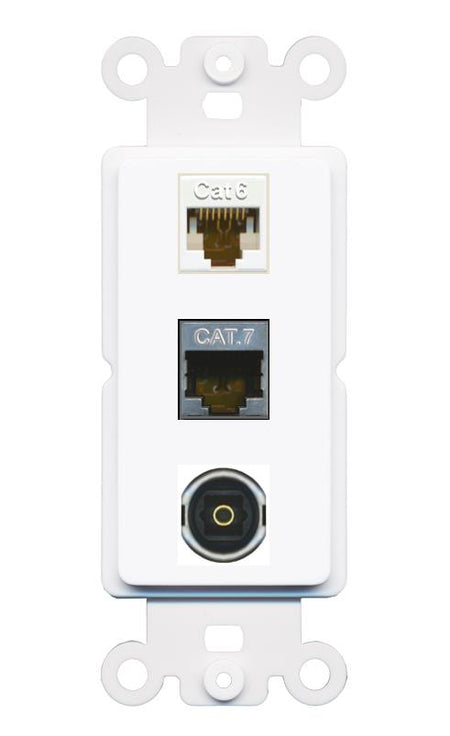 CAT6 CAT7 TOSLINK Wall Plate [White]