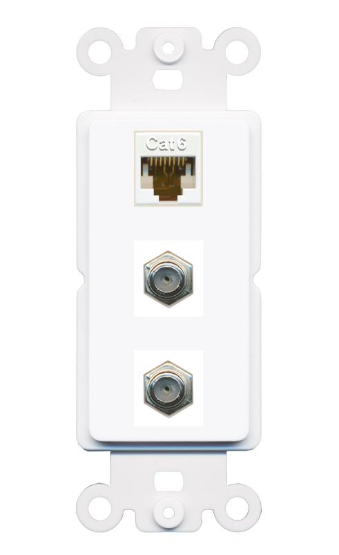 CAT6 2 COAX Wall Plate [White]