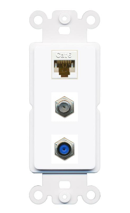 CAT6 COAX F81 Wall Plate [White]