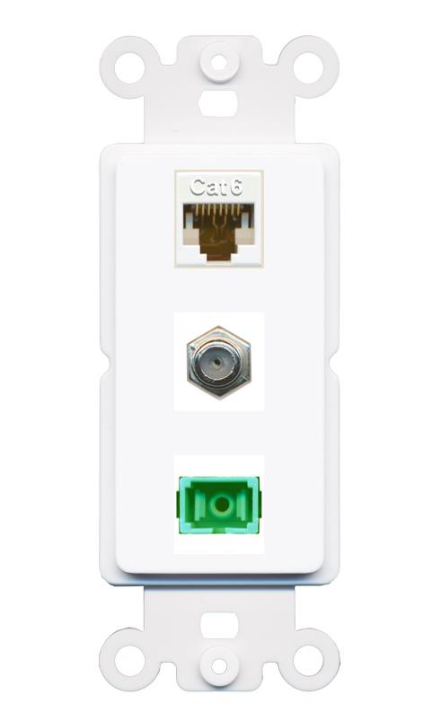 CAT6 COAX SC-APC-SX Wall Plate [White]