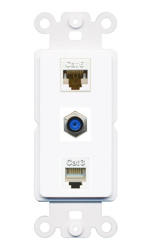 CAT6 F81 PHONE Wall Plate [White]