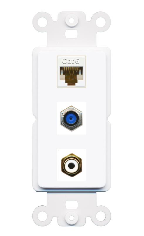 CAT6 F81 RCA-WHITE Wall Plate [White]