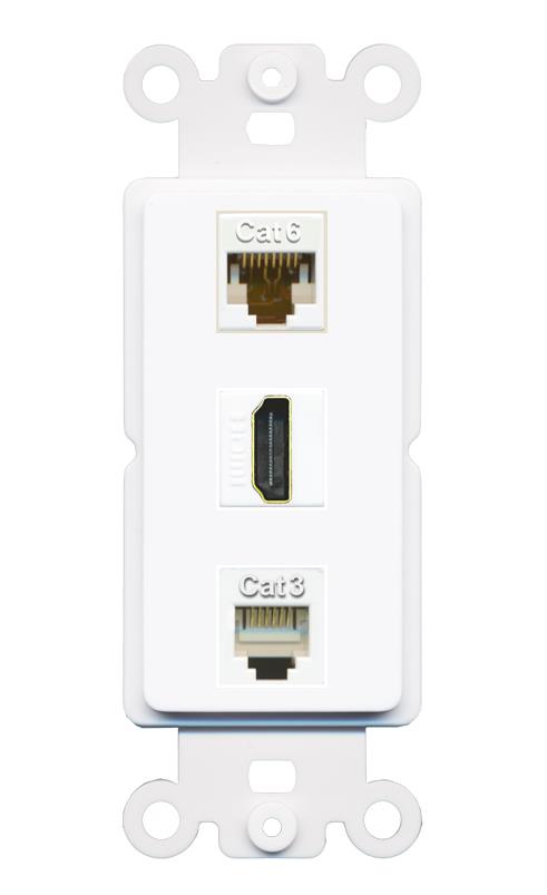 CAT6 HDMI PHONE Wall Plate [White]
