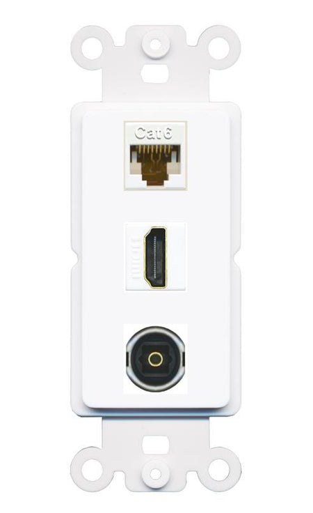 CAT6 HDMI TOSLINK Wall Plate [White]