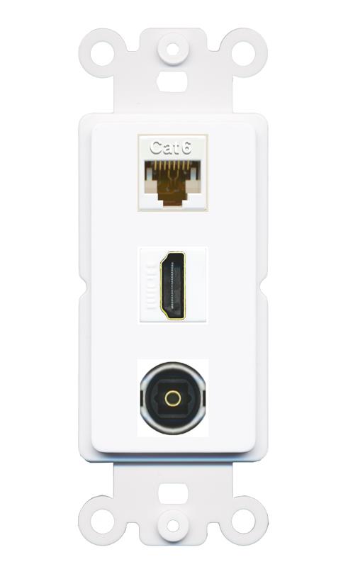 CAT6 HDMI TOSLINK Wall Plate [White]
