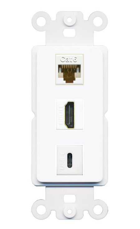 CAT6 HDMI USBC Wall Plate [White]