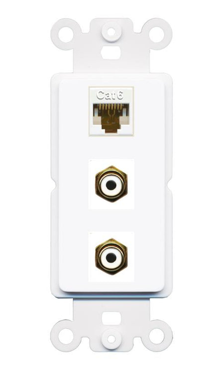 CAT6 2 RCA-WHITE Wall Plate [White]