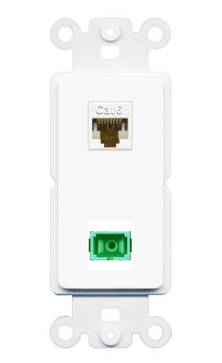 CAT6 SC-APC-SX Rocker Insert Module Wall Plate [White]