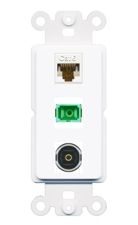 CAT6 SC-APC-SX TOSLINK Wall Plate [White]