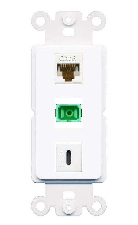 CAT6 SC-APC-SX USBC Wall Plate [White]