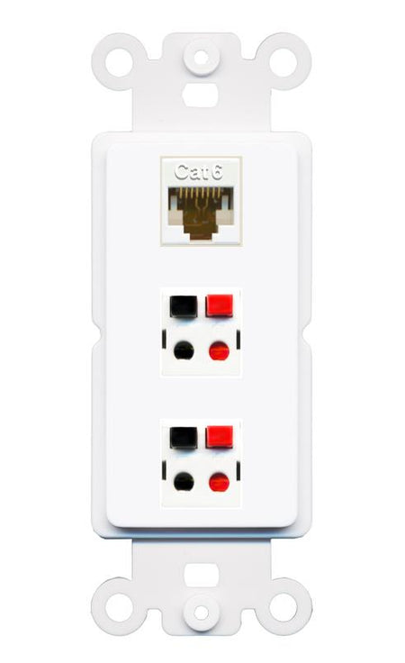 CAT6 2 SPEAKER Wall Plate [White]