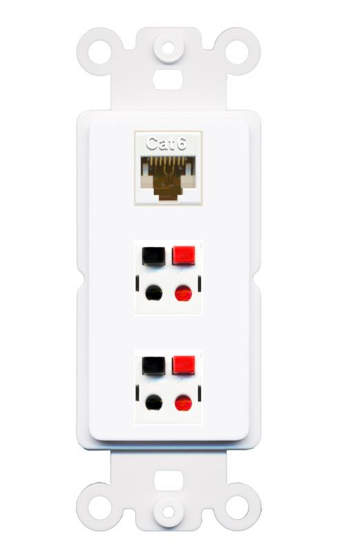 CAT6 2 SPEAKER Wall Plate [White]