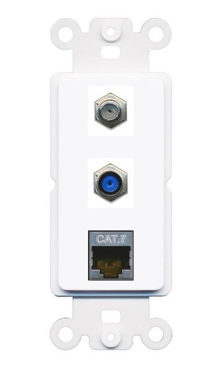 CAT7 COAX F81 Wall Plate [White]