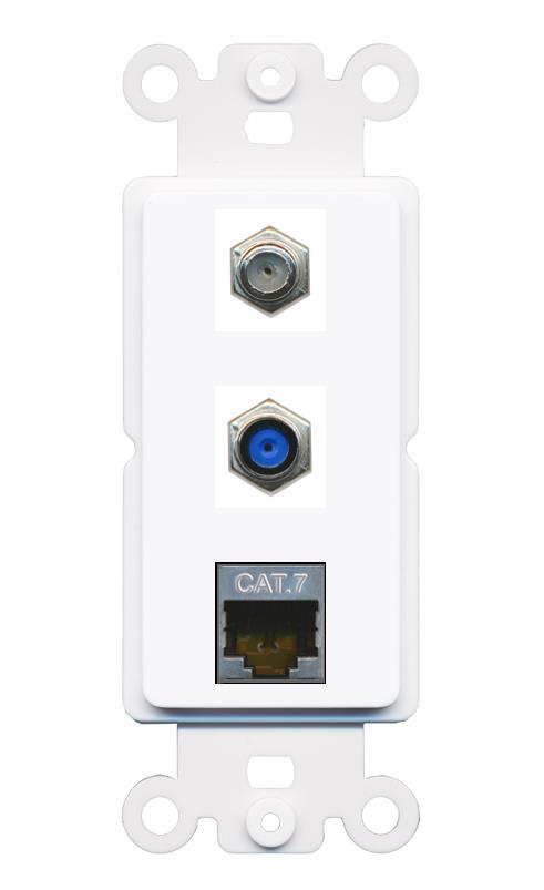 CAT7 COAX F81 Wall Plate [White]