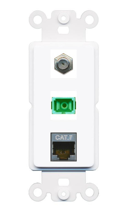 CAT7 COAX SC-APC-SX Wall Plate [White]