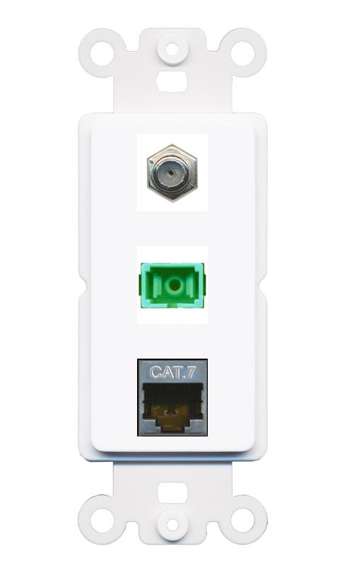 CAT7 COAX SC-APC-SX Wall Plate [White]