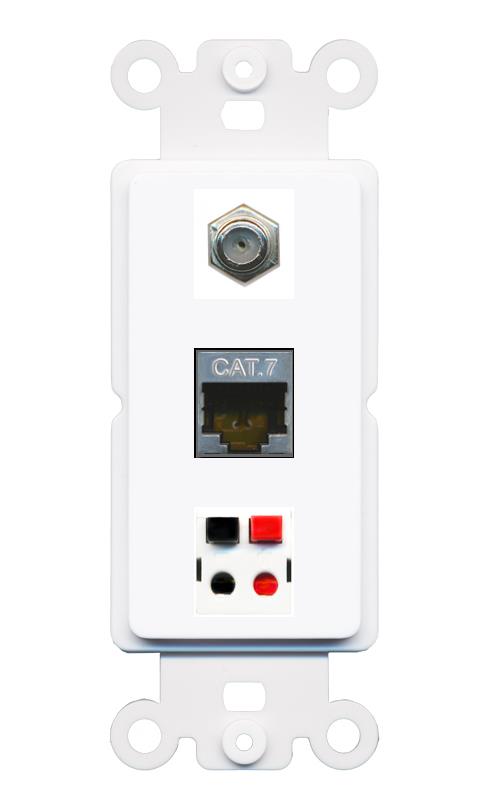 CAT7 COAX SPEAKER Wall Plate [White]