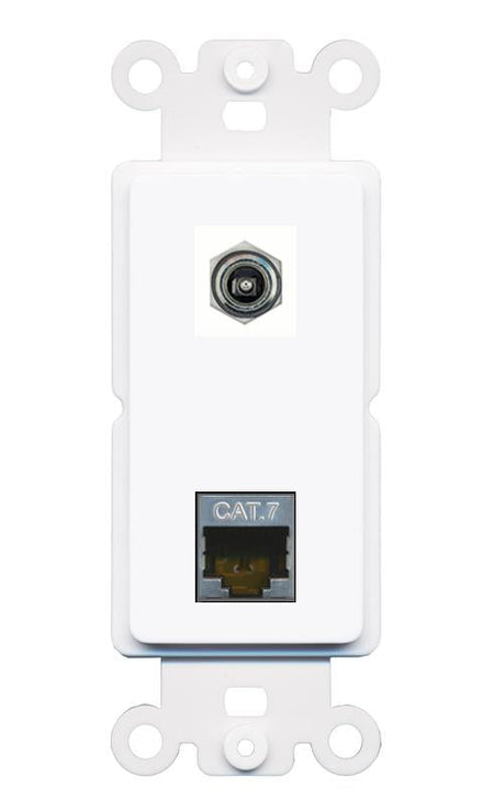 CAT7 DC-POWER Rocker Insert Module Wall Plate [White]