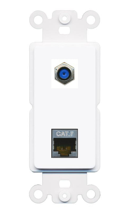CAT7 F81 Rocker Insert Module Wall Plate [White]