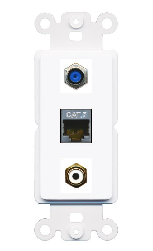 CAT7 F81 RCA-WHITE Wall Plate [White]