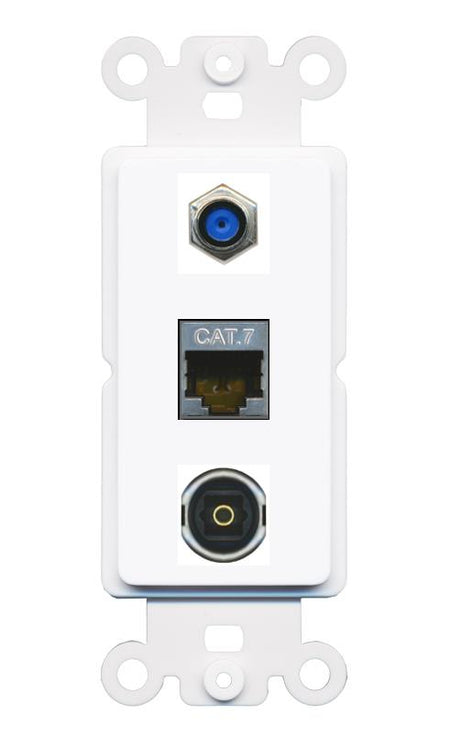 CAT7 F81 TOSLINK Wall Plate [White]