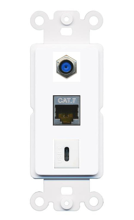 CAT7 F81 USBC Wall Plate [White]