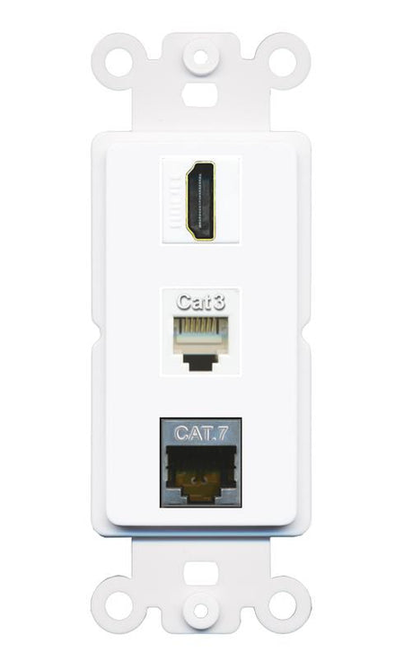 CAT7 HDMI PHONE Wall Plate [White]