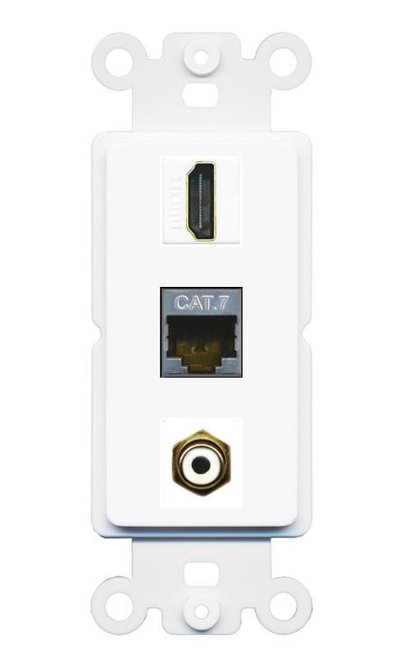 CAT7 HDMI RCA-WHITE Wall Plate [White]