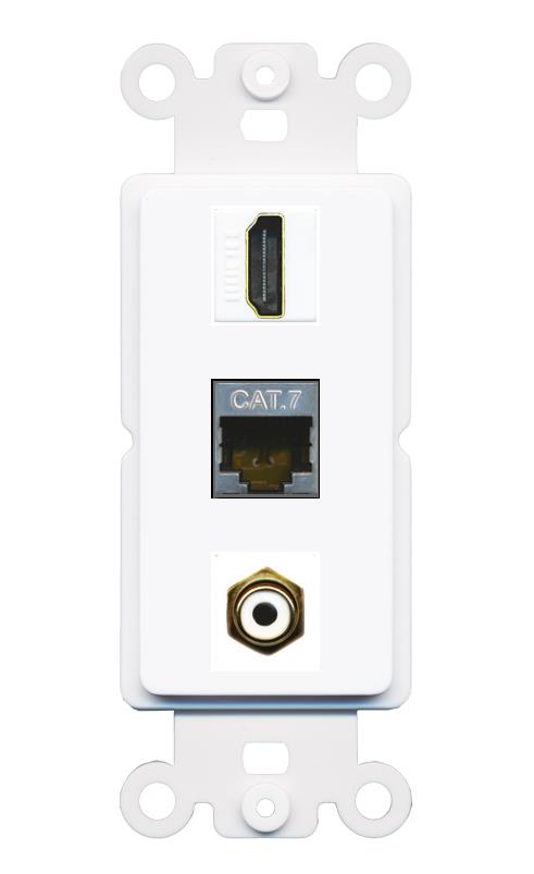 CAT7 HDMI RCA-WHITE Wall Plate [White]