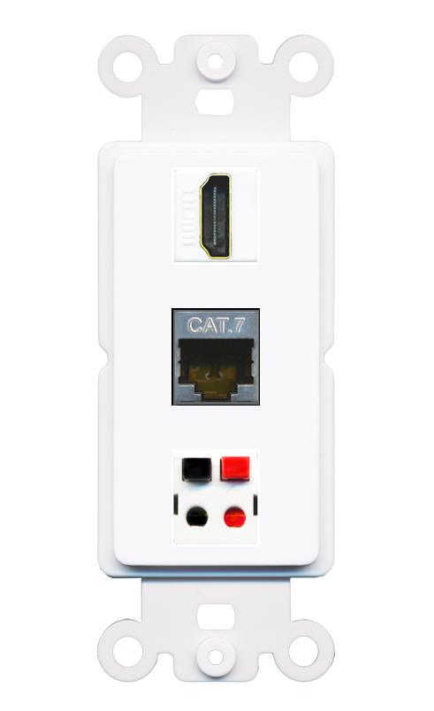 CAT7 HDMI SPEAKER Wall Plate [White]