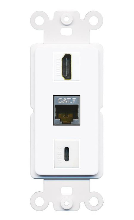 CAT7 HDMI USBC Wall Plate [White]