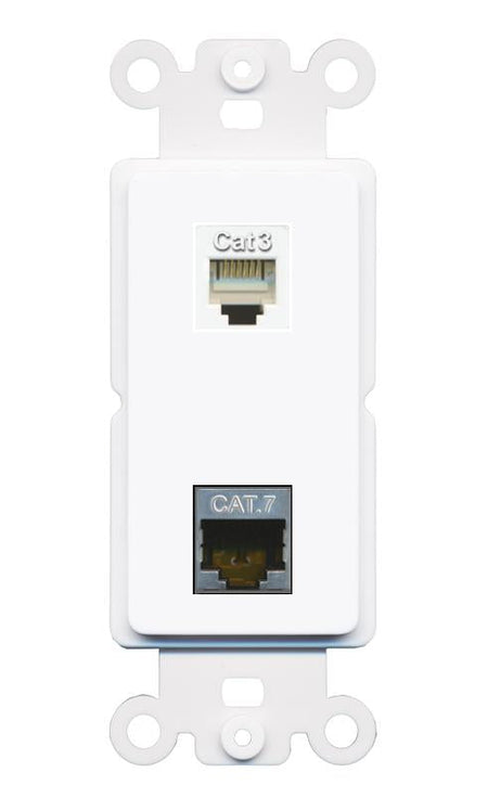 CAT7 PHONE Rocker Insert Module Wall Plate [White]