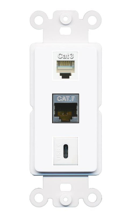 CAT7 PHONE USBC Wall Plate [White]