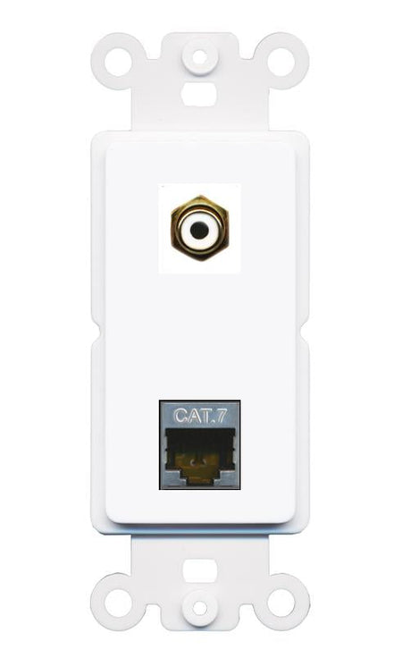 CAT7 RCA-WHITE Rocker Insert Module Wall Plate [White]