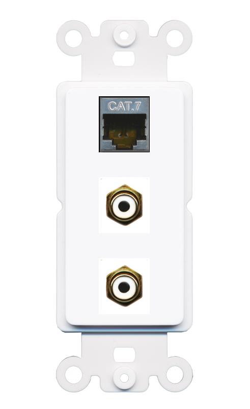 CAT7 2 RCA-WHITE Wall Plate [White]